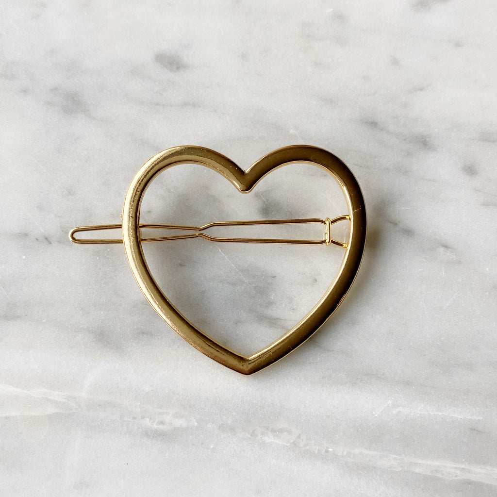 Heart Hair Clip - Gold