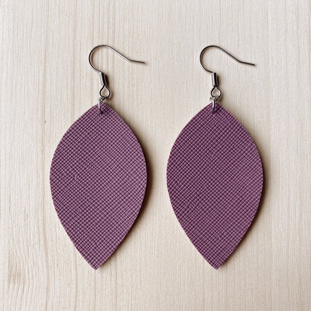 Leaf Earrings - Lilac