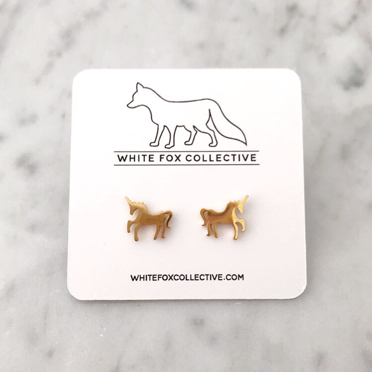 Unicorn Earrings - Gold