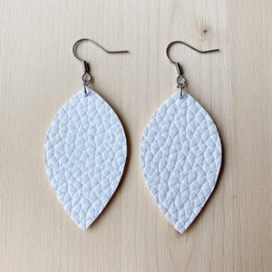 Leaf Earrings - White
