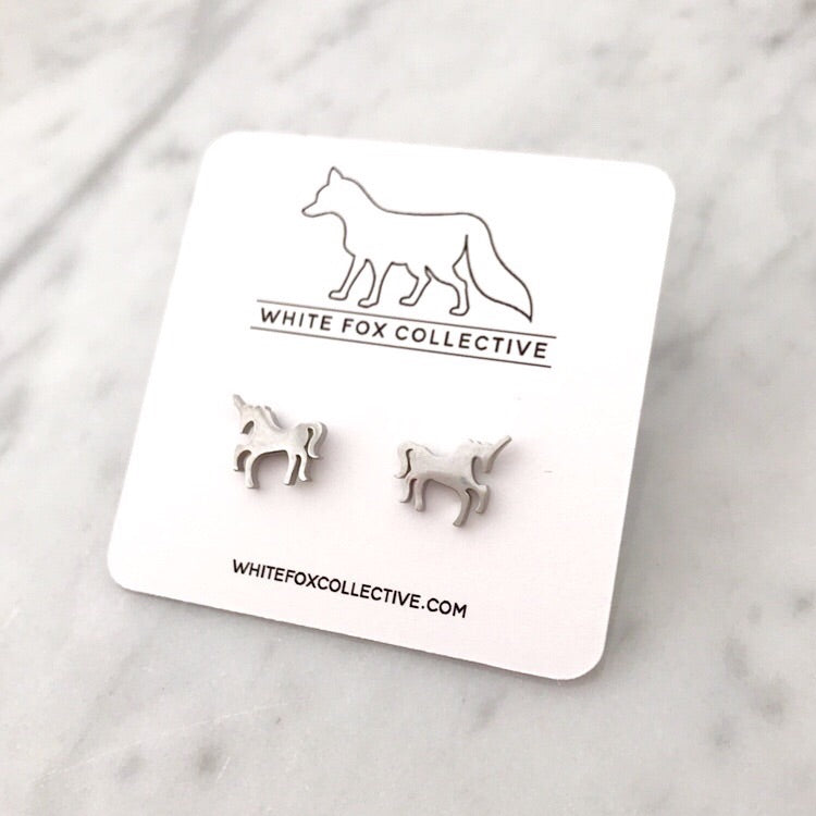 Unicorn Earrings - Silver