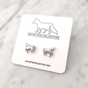 Unicorn Earrings - Silver
