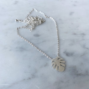 Monstera Necklace - Silver