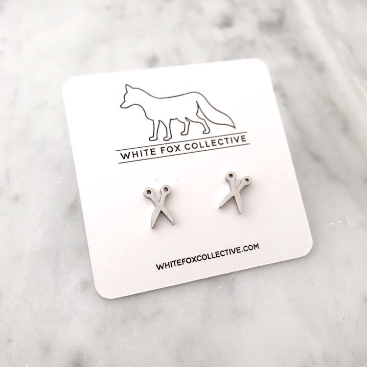 Scissor Earrings - Silver