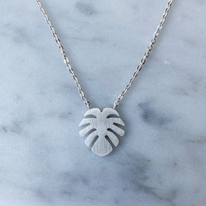 Monstera Necklace - Silver