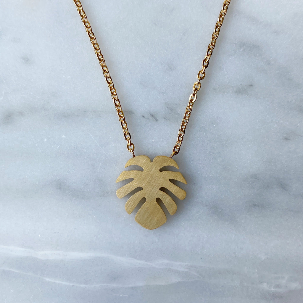 Monstera Necklace - Gold