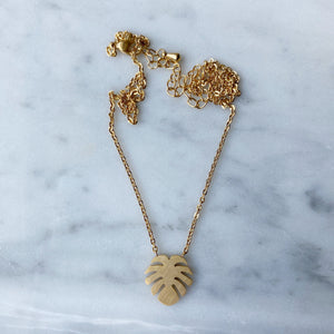 Monstera Necklace - Gold