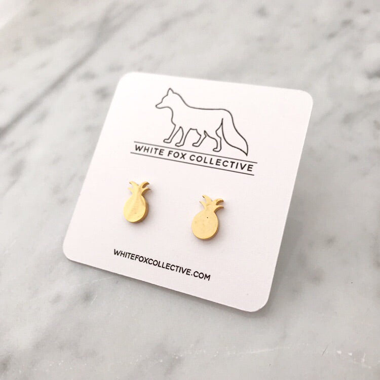 Pineapple Earrings - Gold
