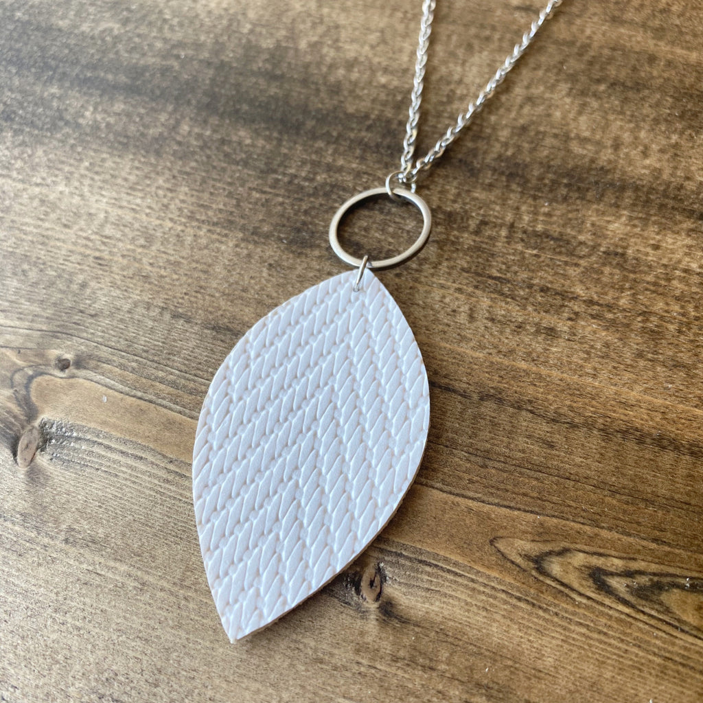 Leaf Necklace - White