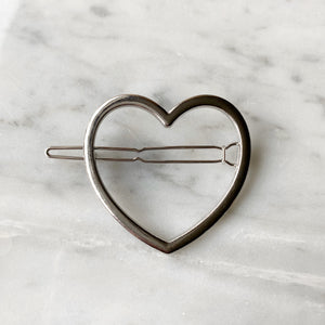 Heart Hair Clip - Silver