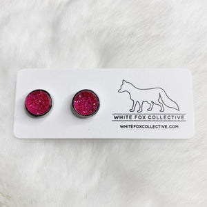 Faux Druzy Earrings - Malibu Pink