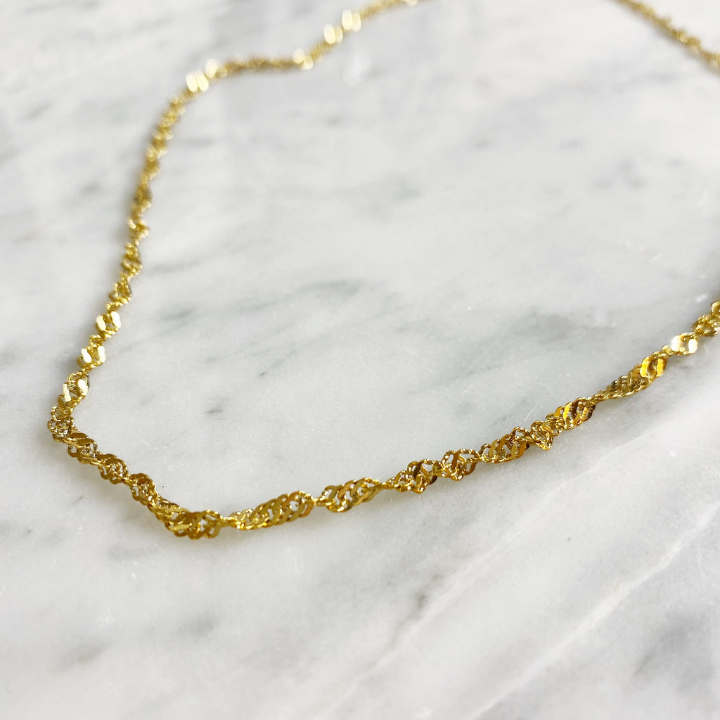 Twisted Chain Necklace - Gold