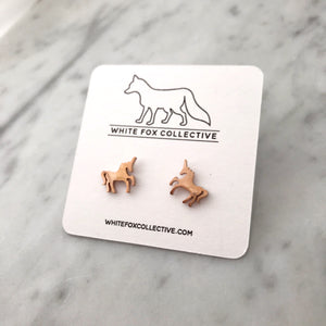 Unicorn Earrings - Rose Gold