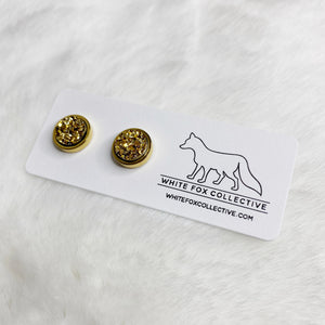 Faux Druzy Earrings - Gold