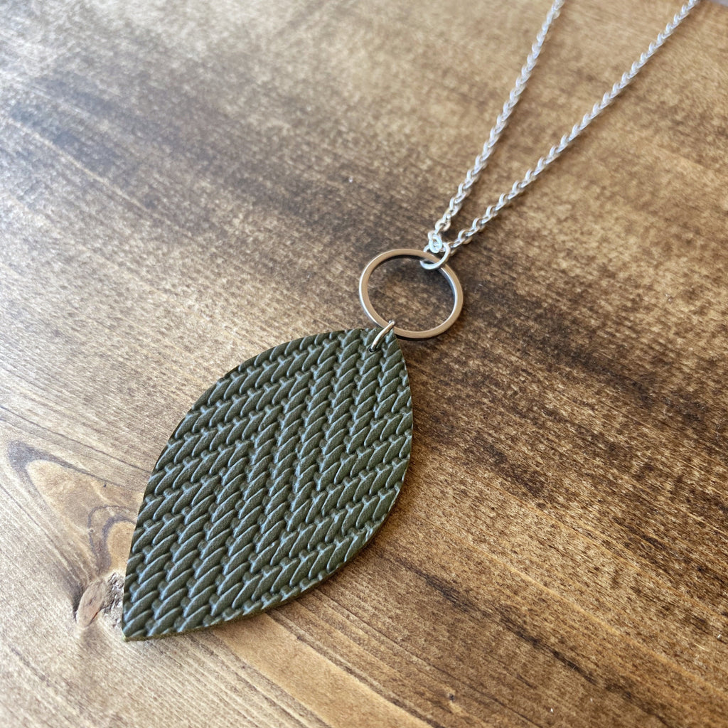 Leaf Necklace - Olive