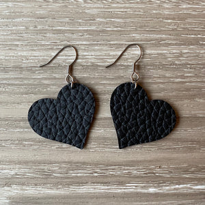 Heart Earrings - Black