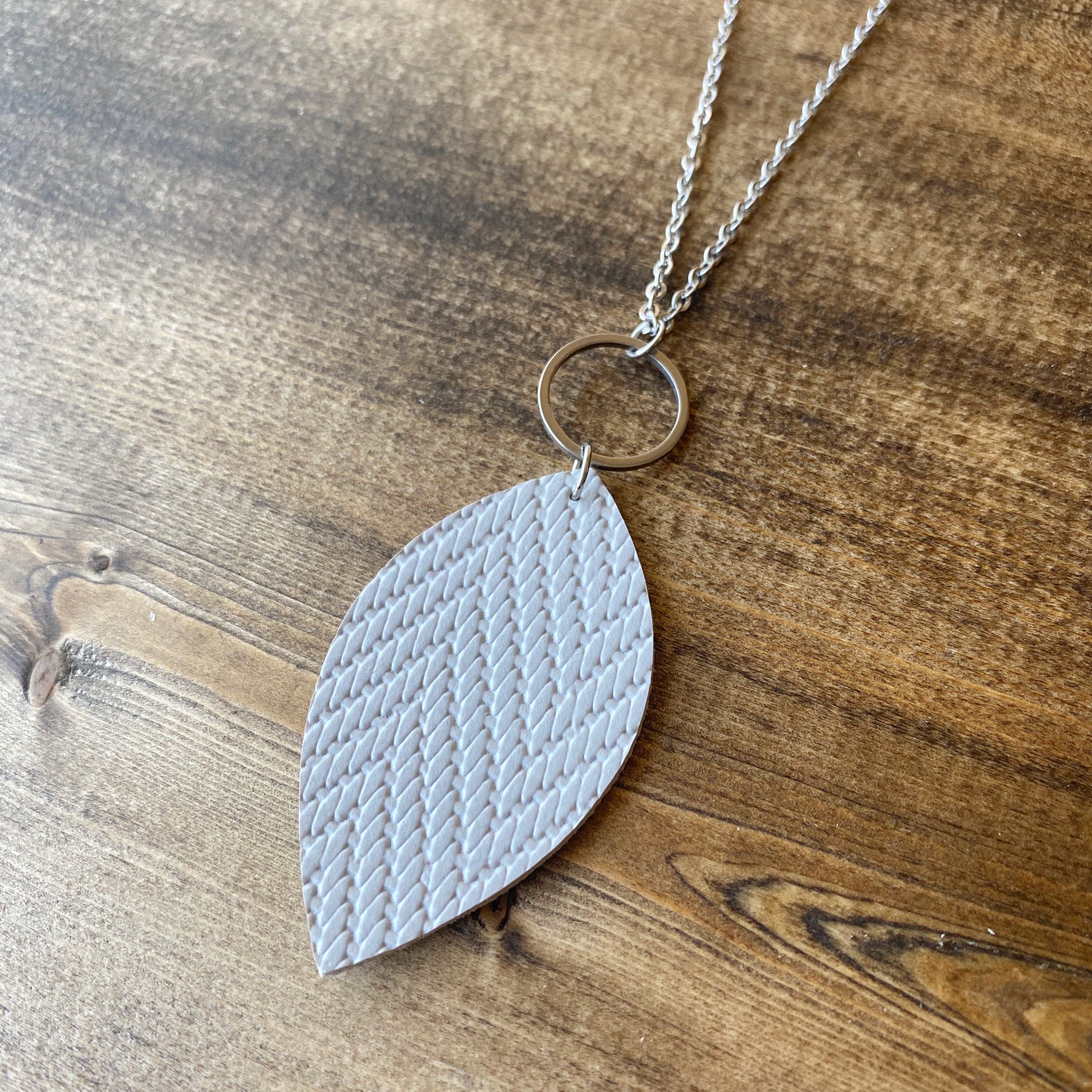 Leaf Necklace - Grey