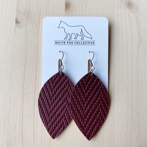 Leaf Earrings - Merlot