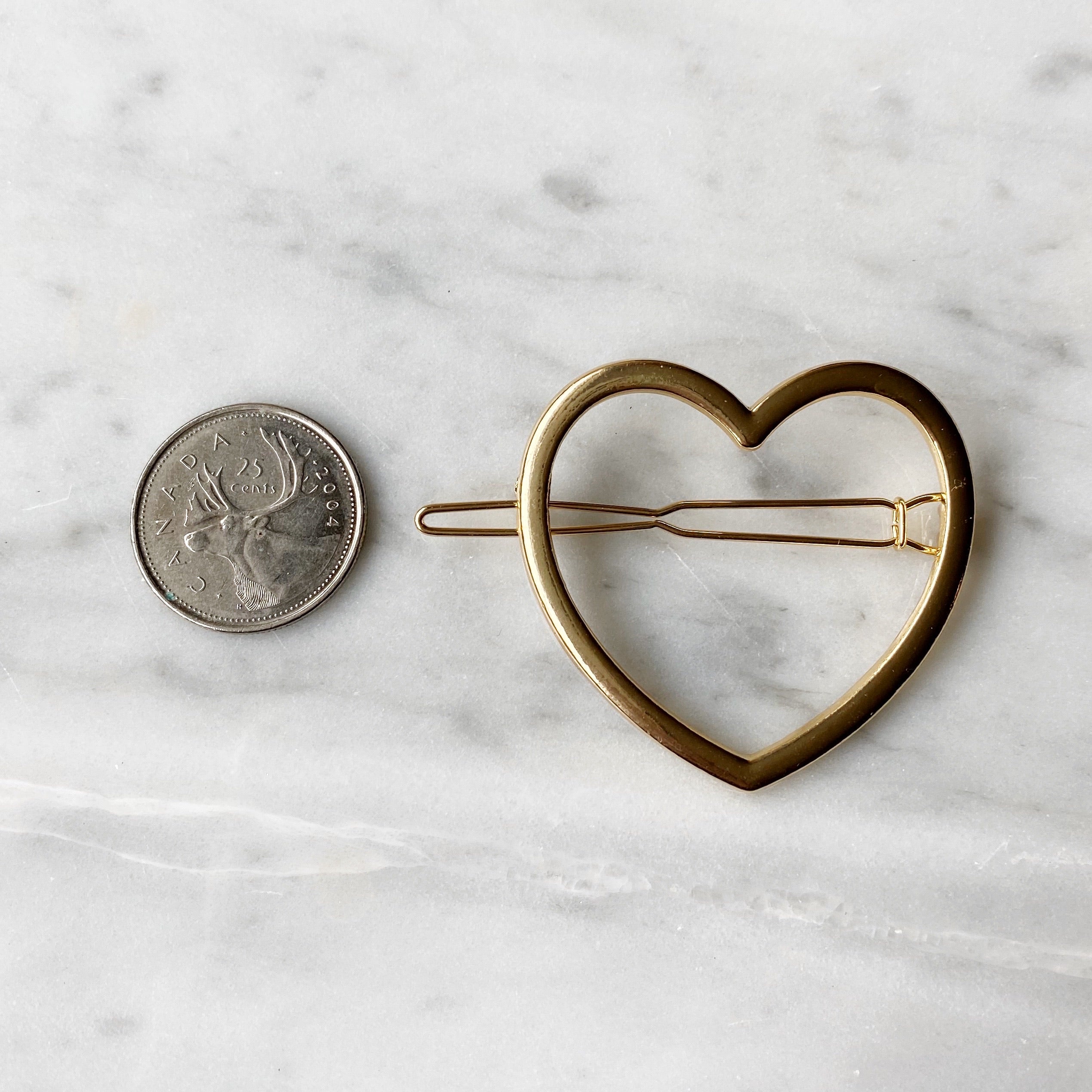 Heart Hair Clip - Gold