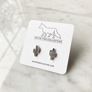 Cactus Earrings - Silver