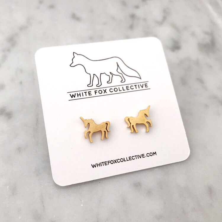 Unicorn Earrings - Gold