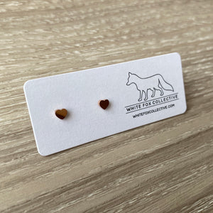 Tiny Heart Earrings - Rose Gold
