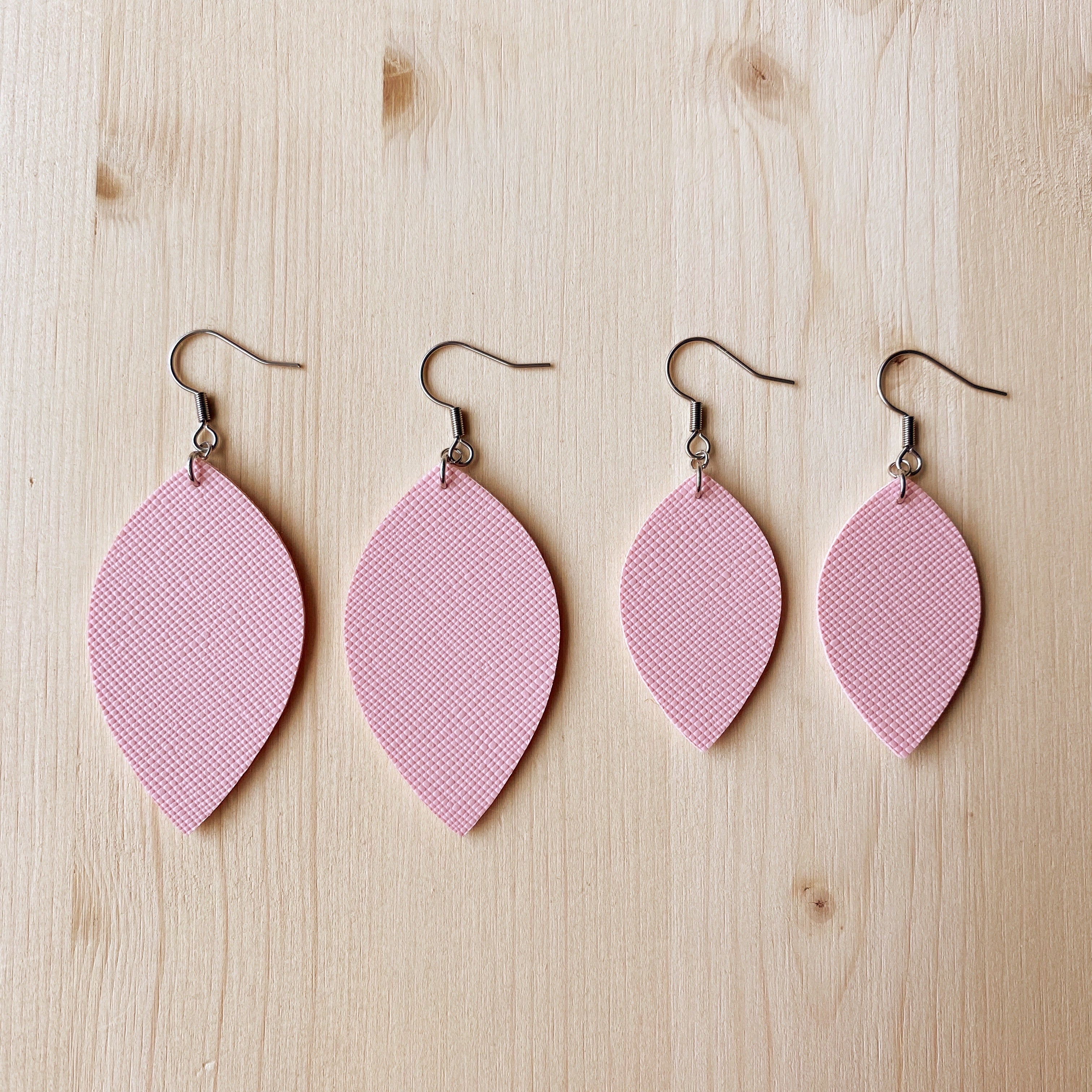 Leaf Earrings - Pink