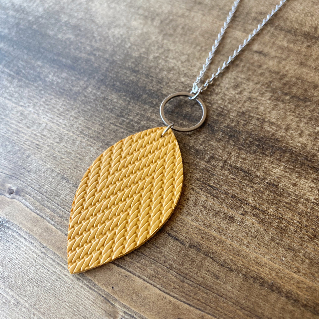Leaf Necklace - Mustard