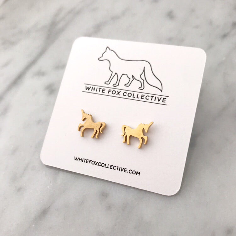 Unicorn Earrings - Gold
