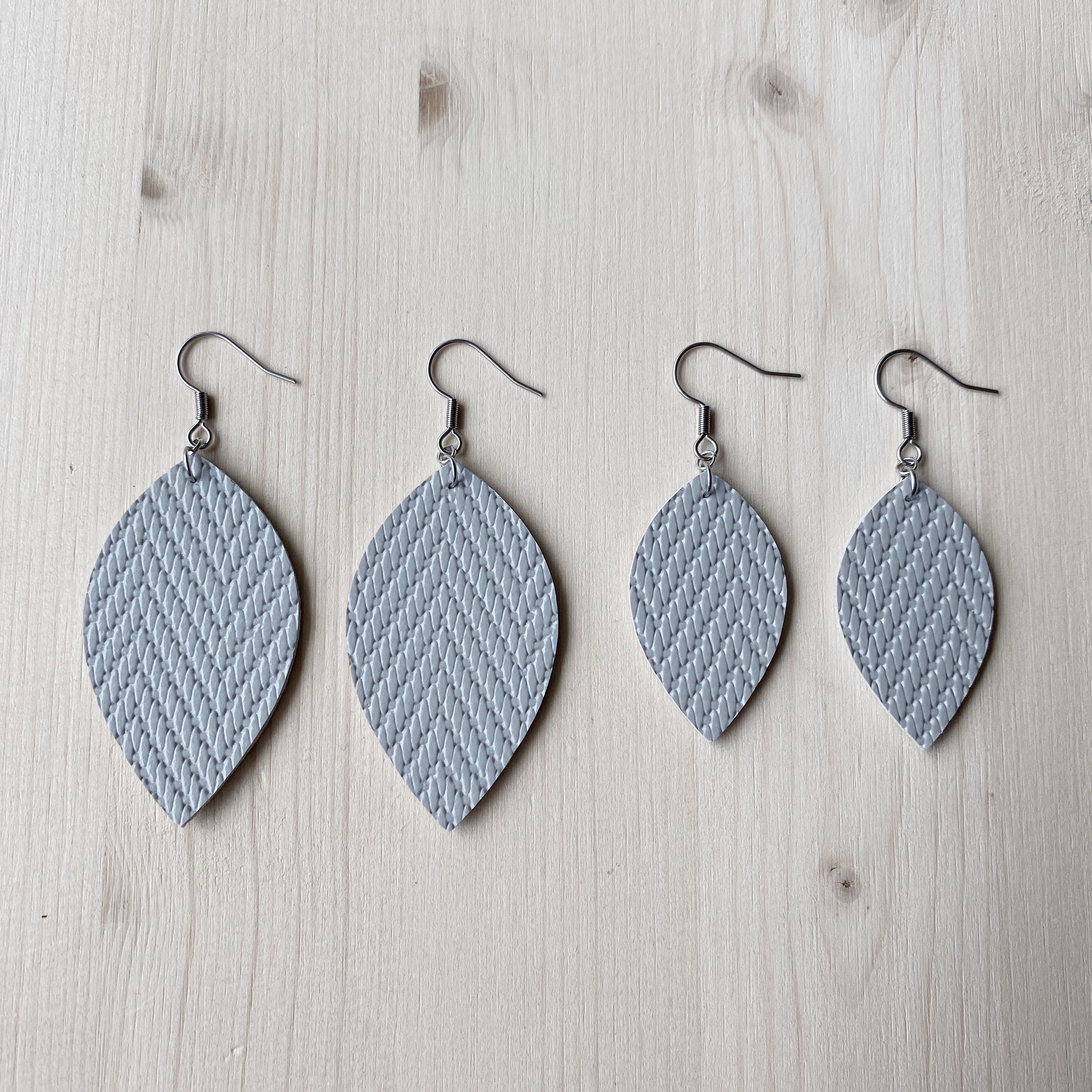 Leaf Earrings - Grey