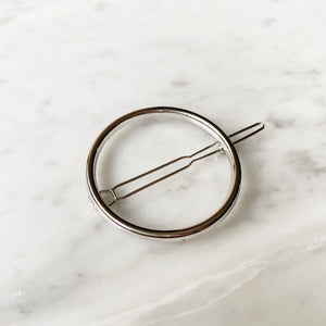 Circle Hair Clip - Silver
