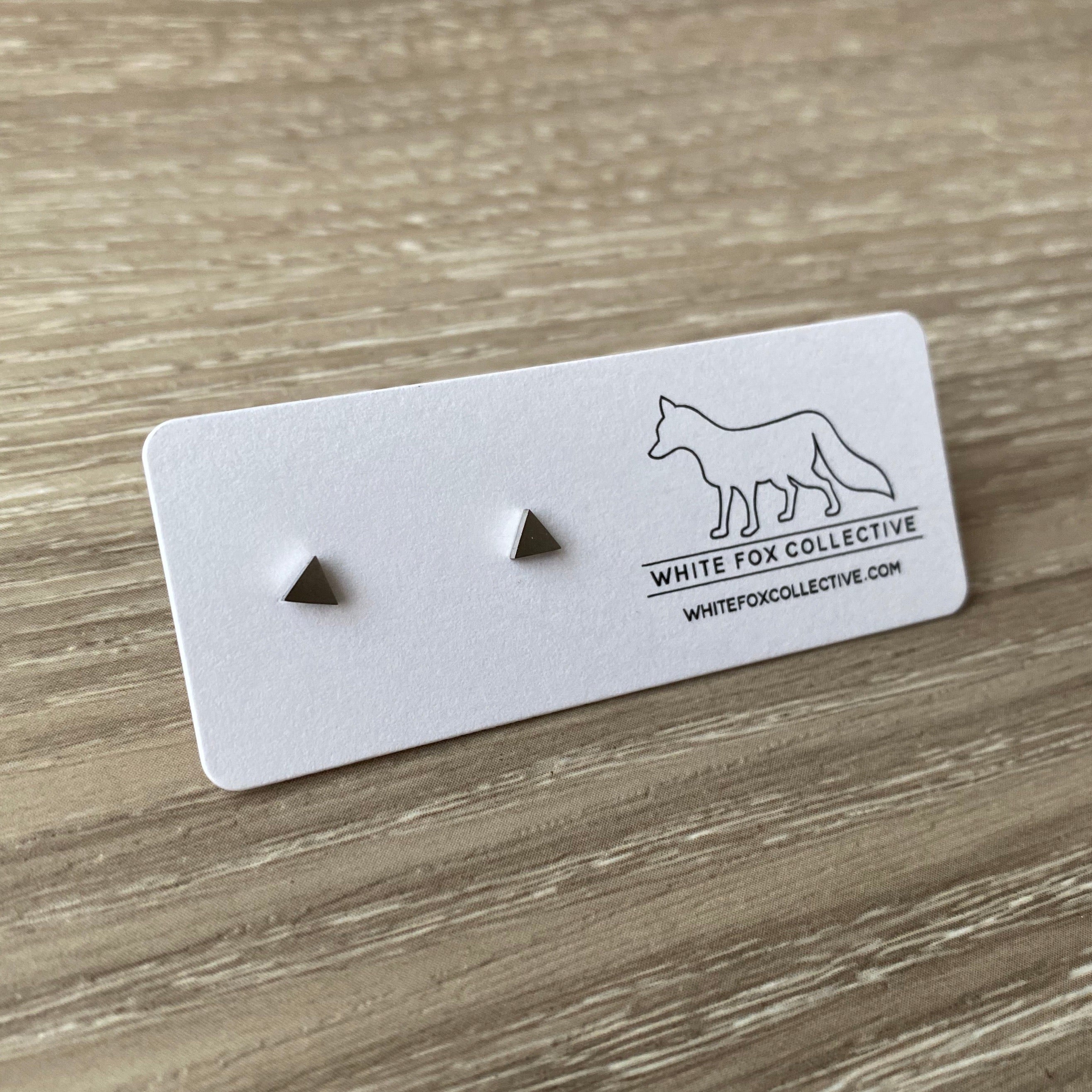 Tiny Triangle Earrings - Silver