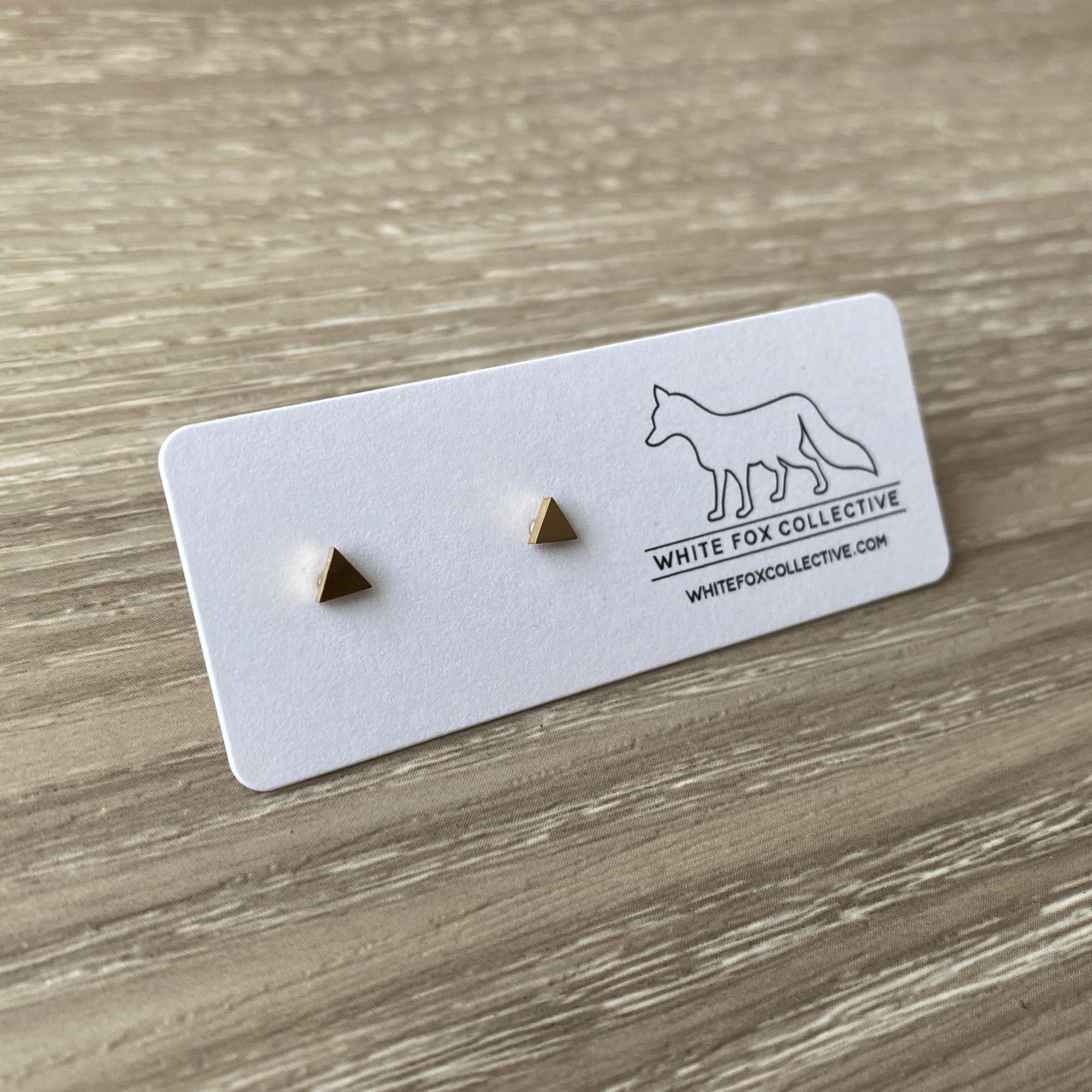 Tiny Triangle Earrings - Gold