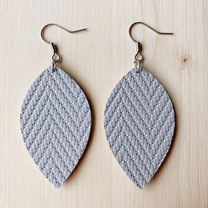 Leaf Earrings - Grey